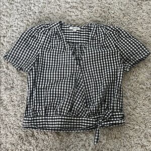 Madewell Black and White Gingham Blouse